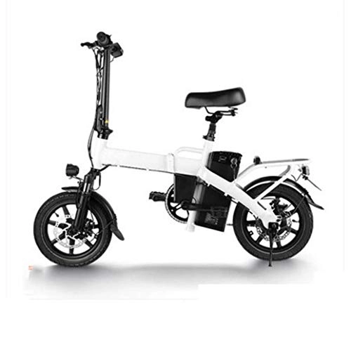 Elektrofahrräder : GHGJU Elektrofahrrad Faltrad Batterie Auto Erwachsene kleines Licht Will Auto Geeignet fr den tglichen Sport und Selbst Fitness (Color : White)