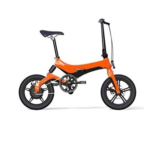 Elektrofahrräder : GHGJU Elektrofahrrad Mini faltbares Elektroauto Kleinbatterieauto ultraleichtes tragbares Erwachsenenreisefahrrad Geeignet fr den tglichen Sport und Selbstfahrrder (Color : Orange)