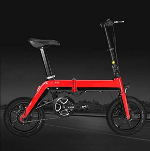 Elektrofahrräder : GHGJU Fahrrad 12-Zoll-Leichtbaurad Faltbares elektrisches Fahrrad Ultraleichtes Fahrrad fr Erwachsene Geeignet fr den tglichen Sport und Radfahren (Color : Red)