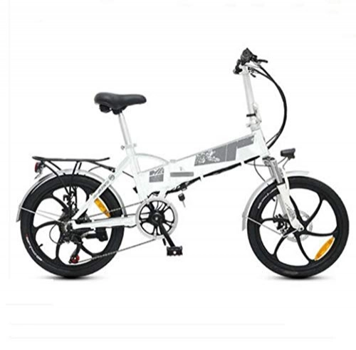 Elektrofahrräder : GHGJU Fahrrad 20-Zoll-Elektro-Fahrrad Falten Elektroauto Mini kleines Fahrrad Geeignet fr den tglichen Sport und Selbst Fitness (Color : White)