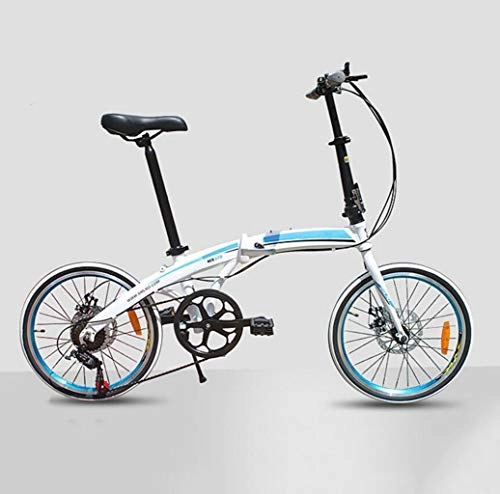 Elektrofahrräder : GHGJU Fahrrad 20 Zoll Faltrad Doppelscheibenbremse Aluminiumlegierung Erwachsenenfahrrad Geeignet for den tglichen Sport und Radfahren (Color : White)