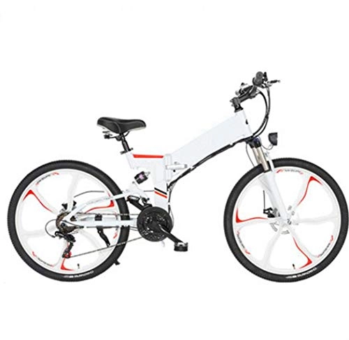 Elektrofahrräder : GHGJU Fahrrad elektrisches Fahrrad 26 Zoll faltbares elektrisches Fahrrad Mountainbike Moped Erwachsener Geeignet fr den tglichen Sport und Radfahren (Color : White)