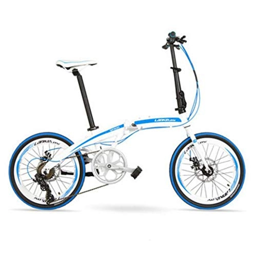 Elektrofahrräder : GHGJU Fahrrad Faltrad 20 Zoll Aluminiumlegierung mit Variabler Geschwindigkeit Faltrad tragbares Fahrrad Geeignet for den tglichen Sport und Radfahren (Color : White)