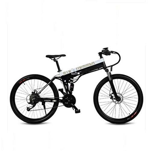 Elektrofahrräder : GHGJU Fahrrad klappbar elektrische Mountainbike-Geschwindigkeitsregelung 48V Fahrrad fr Erwachsene Elektroauto Geeignet fr den tglichen Sport und Selbst-Fitness (Color : White)