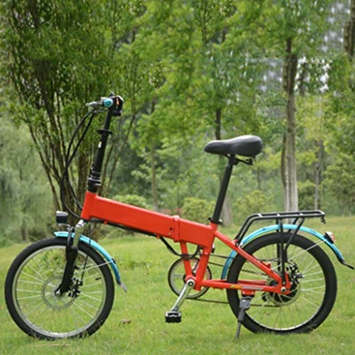 Elektrofahrräder : GHGJU Fahrrad tragbare klapp elektrische Fahrrad Mini Erwachsene Fahrrad aluminiumlegierung einzelnes Auto Geeignet fr den tglichen Sport und Radfahren (Color : Red)