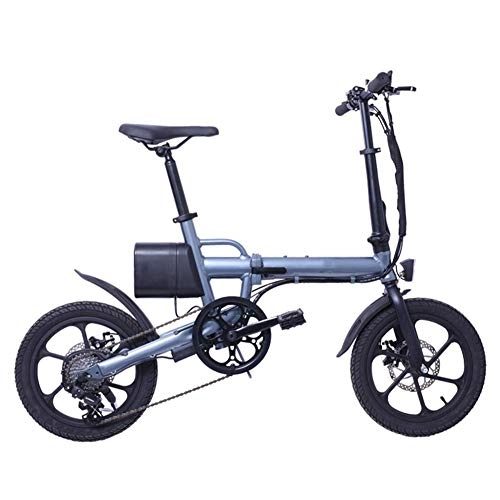 Elektrofahrräder : GJJSZ 16-Zoll-Rad Elektrofahrrad Aluminiumlegierung 36V 7, 8AH Lithiumbatterie Mountainbike-Fahrrad, vorderes Rücklicht LE(faltbar)