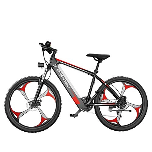 Elektrofahrräder : GJQ 26-Zoll-Elektro-Mountainbike für Erwachsene, Fat Tire elektrisches Fahrrad für Erwachsene Schnee / Berg / Strand Ebike mit Lithium-Ionen-Akku, Rot