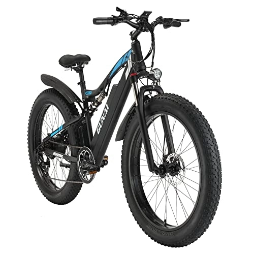 Elektrofahrräder : GUNAI Elektrofahrrad Mountain E-Bike 26 '' 4.0 Fat Tire 48V mit Herausnehmbarem 17AH Lithium-Ionen-Akku und Doppelter Stoßdämpfung