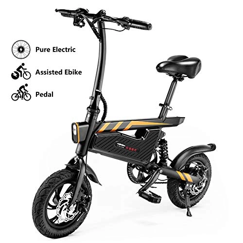 Elektrofahrräder : GUOJIN Electric Bicycle 16 Zoll Elektrofahrrad Zusammenklappbar Leichtes Elektrofahrrad 250W 6Ah Lithium-Ionen-Batterie, LCD-Bildschirm, Für Erwachsene in Der Stadt