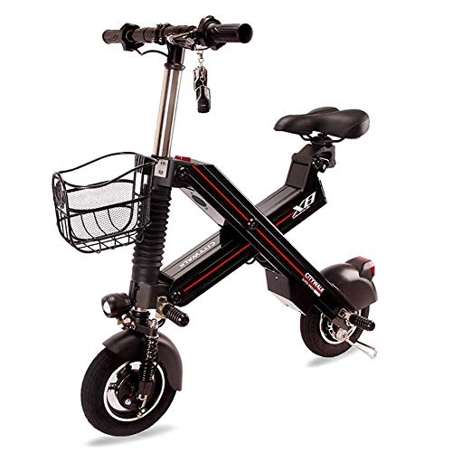 Elektrofahrräder : GXF-electric bicycle Elektrisches Skateboard Fahrrad Lithium tragbares klappbares Mini Erwachsenen elektrisches Fahrrad 250W Brushless Motor Aluminium elektrisches Fahrrad mit Bluetooth Verbindung