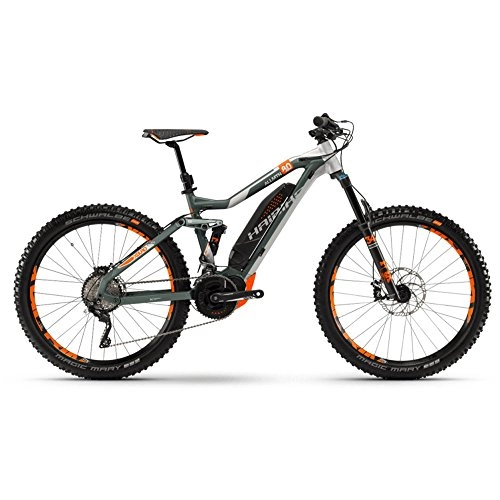 Elektrofahrräder : Haibike E-Bike XDURO AllMtn 8.0 500Wh 20-G XT 18 HB YXC Oliv / Orange / Silber Matt Medium
