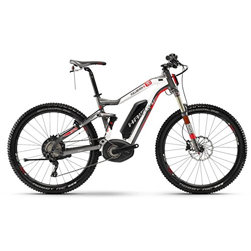 Elektrofahrräder : Haibike E-Bike XDURO FullSeven S 9.0 500Wh 11-G XT 18 HB BPI Titanium / White / red Large