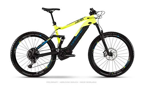 Elektrofahrräder : HAIBIKE Sduro FullSeven LT 9.0 27.5'' Pedelec E-Bike MTB schwarz / gelb / blau 2019: Größe: S
