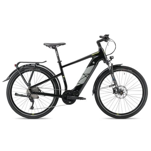 Elektrofahrräder : HEPHA E-Bike Trekking 7 Long Range, Elektrofahrrad 708Wh Akku (bis zu 200KM), 80Nm Mittelmotor Pedelec, 10-Gang, APP, Unisex, 27, 5 Zoll, Modell 2023(Highstep, Schwarz, M-49cm)