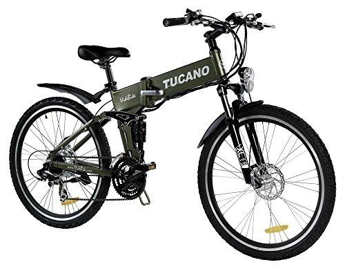 Elektrofahrräder : Hide Bike MTB - Motor 250W -36V -Maximaler Klettergrad - Austauschbarer Akku mit Sicherheitsschloss - Shimano Tourney 21 sp - (HIDEBIKE - GRN)