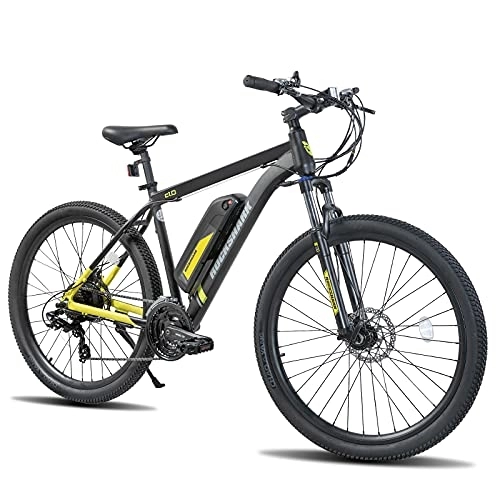 Elektrofahrräder : HILAND E-Bike 29 Zoll Mountainbike für Damen und Herren, Mountainbike Elektrofahrrad mit Shimano 21 Gang & Hinterradmotor und 36V 10, 4Ah Lithium-Akku MTB schwarz