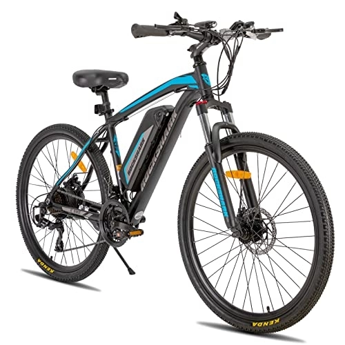 Elektrofahrräder : HILAND Rockshark 26 Zoll E-Bike Elektrofahrrad Mountainbike 250W Motor, E-Mountainbike für Damen und Herren Shimano 21 Gang Scheibenbremse Federgabel mit 36V 10.4Ah Lithium-Akku Herren Damen