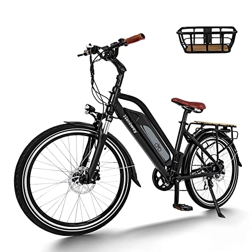 Elektrofahrräder : Himiway City Pedelec E-Bike mit 250W Motor für Damen & Herren, 26 Zoll Elektrisches City Bike mit 36V 18, 2Ah 655Wh Akku, Elektrofahrrad bis 120km Reichweite für Pendeln, hydraulische Bremsen, CE-Konform