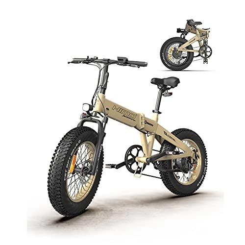 Elektrofahrräder : HIMO ZB20 20'' 4.0 Fat Tire E-Bike, 48V / 10Ah abnehmbare Lithium-Ionen-Batterien, 250W Motor, Doppelscheibenbremsen, 6-Gang Shimano, Faltbares Strand- / Schnee- / All Terrain-Elektrofahrrad