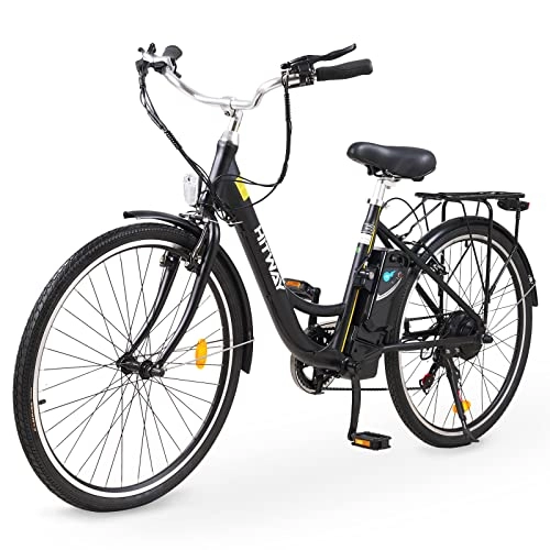 Elektrofahrräder : HITWAY 26 Zoll Elektrofahrrad City E-Bike mit 250W Motor Shimano 7-Gang-Getriebe, Pedelec Elektrofahrräde mit 36V 10.4AH Abnehmbarer Lithium Akku 50km