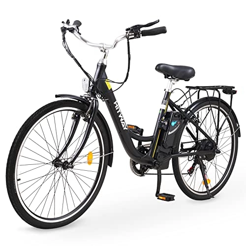 Elektrofahrräder : HITWAY 26 Zoll Elektrofahrrad E-Bike für Damen Herren, Pedelec Cityräder Cruiser City Bike, 250W Motor, Li-Batterie 36V / 10.4Ah, Shimano 7 Gängen, bis 50km