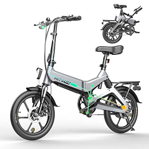 Elektrofahrräder : HITWAY Elektrofahrräder E Bike Elektrofahrrad Klapprad Klappräder Faltrad 250W elektrisches Fahrrad Fahrräder Cityräder mit 7, 5 Ah Batterie, 16 Zoll, für Jugendliche und Erwachsene