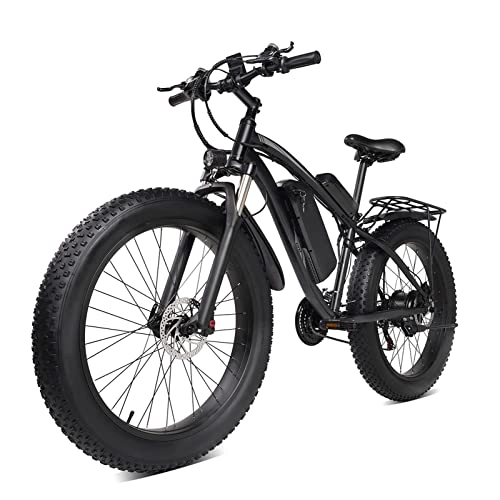 Elektrofahrräder : HMEI elektrofahrrad klappbar 1000w Electric Bike 26 Zoll Fettreifen Aluminiumlegierung Outdoor Beach Mountainbike mit abnehmbarem 4 8v17ah. Batterie, Federgabel 21 Geschwindigkeitszahnräder