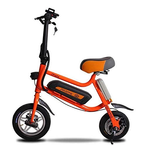 Elektrofahrräder : Hold E-Bikes 12 Zoll Mini Folding Elektro-Fahrrad Zwei Rder Elektro-Fahrrad 36V 250W Adult Elektroroller mit Sitz@Orange