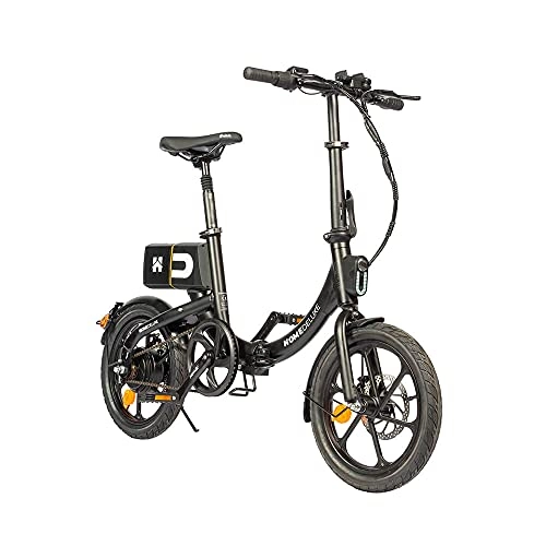 Elektrofahrräder : Home Deluxe - klappbares E-Bike BUMBEE - Farbe: schwarz - inkl. abnehmbare Batterie - Ladezustandsanzeige I Citybike Elektrofahrrad Klapprad Faltrad
