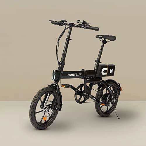 Elektrofahrräder : Home Deluxe - klappbares E-Bike Optimus - Farbe: schwarz - inkl. abnehmbare Batterie - Ladezustandsanzeige I Citybike Elektrofahrrad Klapprad Faltrad