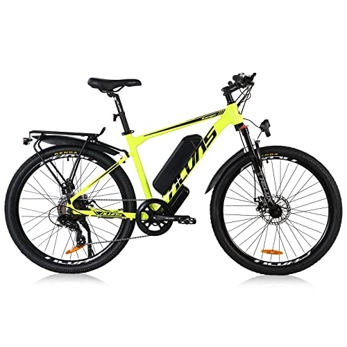 Elektrofahrräder : Hyuhome E-Bikes für Erwachsene, Aluminiumlegierung, E-Bike mit abnehmbarem 36 V / 12, 5 Ah Lithium-Ionen-Akku (66 cm, gelb - 36 V, 12, 5 Ah)