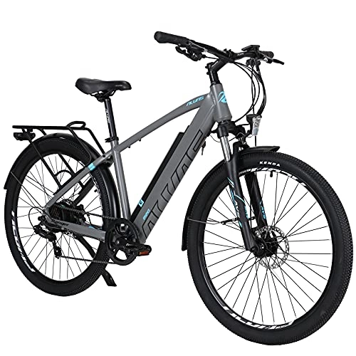 Elektrofahrräder : Hyuhome E-Bikes für Erwachsene Herren Damen, 27.5" E-MTB Fahrräder volles Gelände 36V 12.5Ah Mountain-Bikes, BAFANG Motor Shimano 7-Gang Doppelscheibenbremsen für Outdoor Pendler (grau, 820 m)