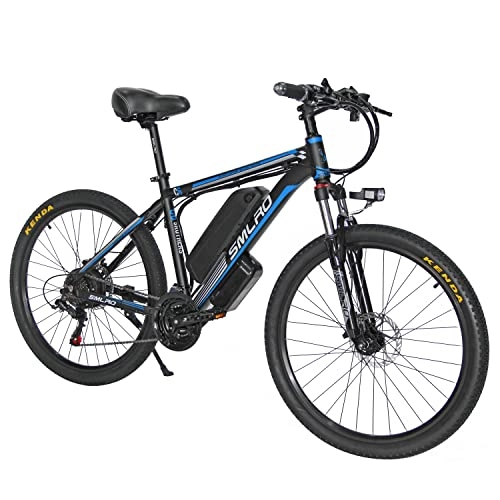 Elektrofahrräder : Hyuhome Elektrische Fahrräder für Männer, 26" 48V 250W IP54 Wasserdicht Erwachsener Electric Mountain Bike, 21 Speed-Elektro-Bike MTB Dirtbike mit 3 Riding Modes, Black Blue