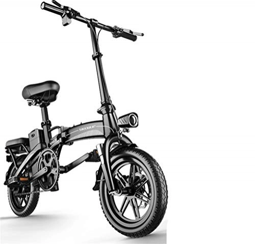 Elektrofahrräder : JNWEIYU Elektrofahrrad klappbares für Erwachsene Tragbarer leicht zu lagern in Caravan, Wohnmobil, 14" Elektro-Fahrrad / Pendeln Ebike, 48V Lithium-Ionen-Akku und Silent Motor E-Bike