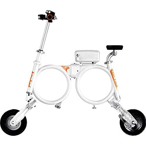 Elektrofahrräder : Joyfitness Smart-Rucksack Lithium-Batterie Folding Elektro-Fahrrad Tragbare Mini-Erwachsene Scooter, Weiß