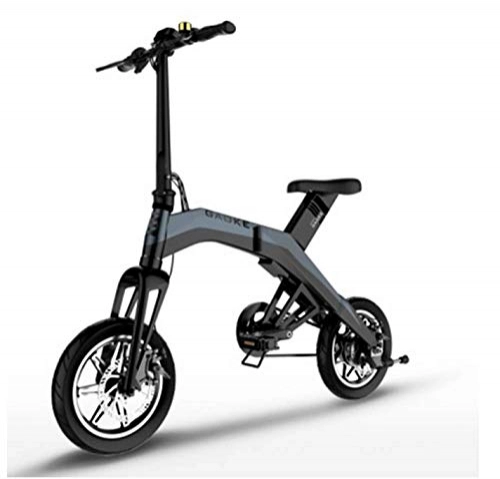 Elektrofahrräder : June Faltbare Einzelsitz Ebike Electric Bike 36V350W High Speed ​​Brushless Getriebe 6.6AH Zyklus 12 Zoll Lithium-Batterie Mini Electric Bike (rot), Black