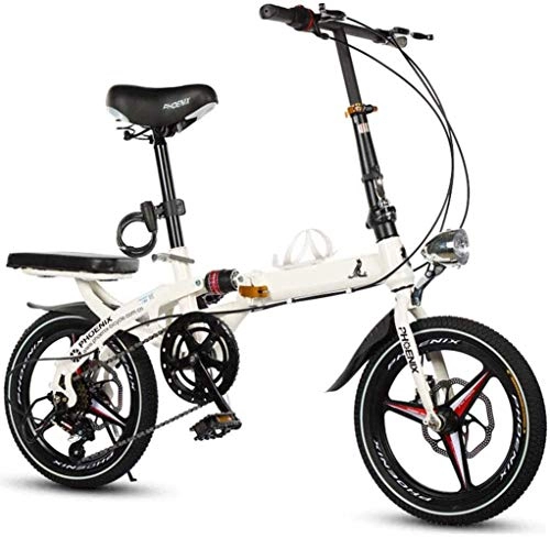 Elektrofahrräder : JXH 16 Zoll Ultra Light tragbarer Mini Folding Electric Bikes Adult Scooter Doppelscheibenbremsen und Doppel Schock, fr Outdoor Radfahren trainieren Reise Und Commuting