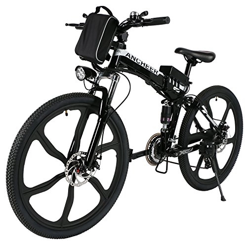 Elektrofahrräder : Kaimus E-Bike 26 Zoll Elektrofahrrad Faltbares Mountainbike, 36V 250W E-Faltrad E-MTB mit Groe Kapazitt Lithium, Mechanische Scheibenbremsen, Doppel-Federung und 21-Gang Shimano