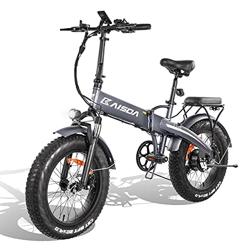 Elektrofahrräder : KAISDA E-Bike Klappbar 20 Zoll Fat Reifen Elektrofahrrad LCD-Instrument mit 48V 10.4Ah Lithium-Ionen-Akku für Herren und Damen Shimano 7 Gang-Schaltung