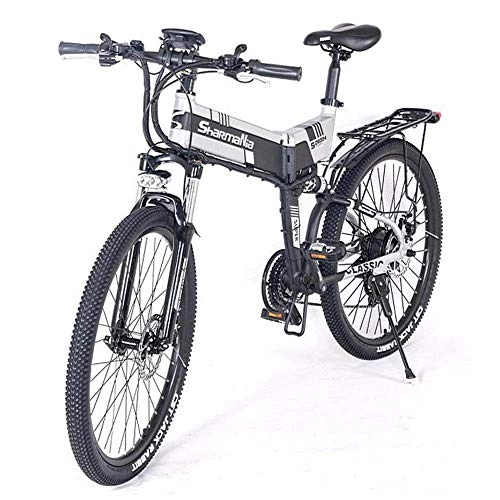 Elektrofahrräder : KPLM Elektrisches Mountainbike, klappbares 26-Zoll-E-Bike, 36 V, 250 W, 10, 4 Ah, Premium-Vollfederung und Shimano 30-Gang-Getriebe
