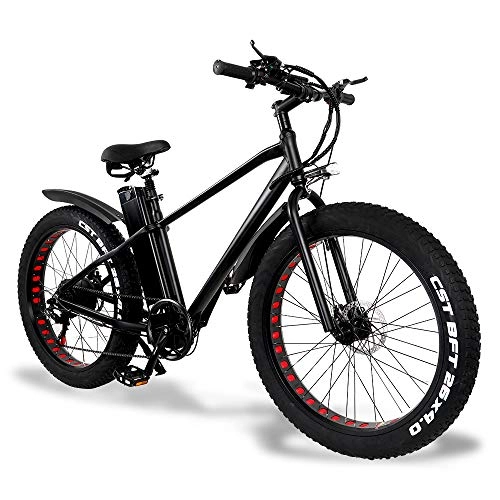 Elektrofahrräder : KS26 Elektrofahrrad für Erwachsene, 26 Zoll Leistungsstarkes E-Bike, Fat Tire Mountainbike Schneefahrrad, 48V Abnehmbarer Akku (24Ah)