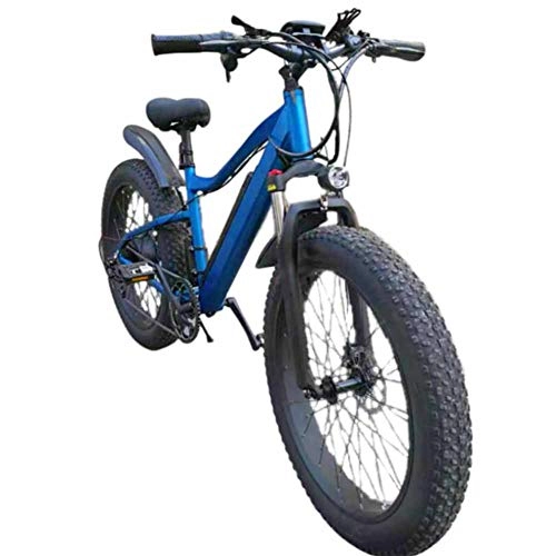 Elektrofahrräder : KT Mall Elektro-Fahrrad Wide Fat Tire Variable Speed-Lithium-Batterie Snowmobile Berg Outdoor Sports Aluminium-Legierung Auto, Blau, 26x16