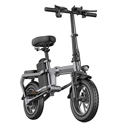 Elektrofahrräder : KT Mall Folding Elektro-Bikes für Erwachsene Aluminiumlegierung 14in Stadt E-Bike mit 48V Removable große Kapazitäts Lithium-Ionen-Akku ohne Kette Leichte Mini elektrisches Fahrrad für Unisex, 150km
