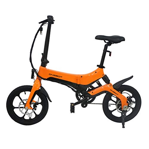 Elektrofahrräder : KUTO ONEBOT 16" E-Bike 36V 6.4Ah 250W 25KM / h Electric Bikes, Shock-Absorbing Electric Bicycle Adjustable Lightweight Magnesium Alloy Frame E-Bike, 2 Driving Modes, Orange