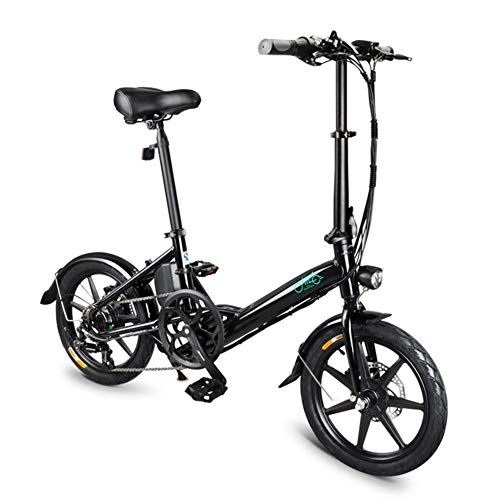 Elektrofahrräder : Lhlbgdz Elektrofahrrad 14in 250W Mini Faltbare Kraftunterstützung Elektrofahrrad Moped E-Bike, Schwarz