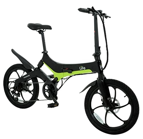 Elektrofahrräder : Li-Fe Force Elektro-Faltrad, schwarz / grün, 20inch Wheel and 14.5inch Frame
