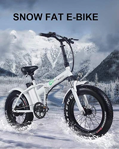 Elektrofahrräder : LIMQ 20inch Elektrisches Fahrrad 500 Watt Motor 48V15AH Snow Fat E-Bike Falten Rahmen Versteckte Lithium-Batterie Fett Reifen Elektrische Mountian Bike 15ah Hidden Lithium Battery