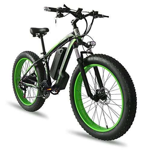 Elektrofahrräder : liu 1000W Elektrofahrräder for Erwachsene 26 Zoll Fettreifen Elektrische Berg Ebike for Männer 48V Motor Elektrische Schnee Fahrrad (Farbe : C, Größe : 18AH Battery)