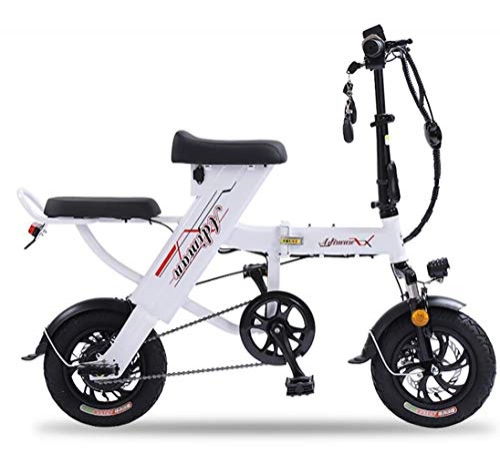 Elektrofahrräder : LIXUE E-Bike 12 Zoll, Leicht und Praktisch, Comfort Lenker, 48V 20Ah Lithium Batterie, Geeignet fr Stdtischen Sport, Pendeln, Wei