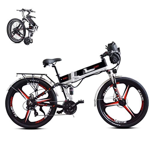 Elektrofahrräder : LJYY Zusammenklappbares elektrisches Mountainbike für Erwachsene, 26-Zoll-Fettreifen Ebike 48V 350W 10.4AH Abnehmbare Lithiumbatterie Reiseunterstütztes elektrisches Fahrrad MTB Zusammenklappbare
